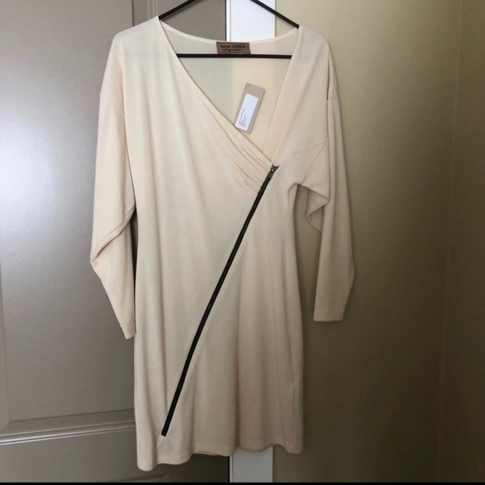 Karen Zambos Ivory Knit Dress P and S